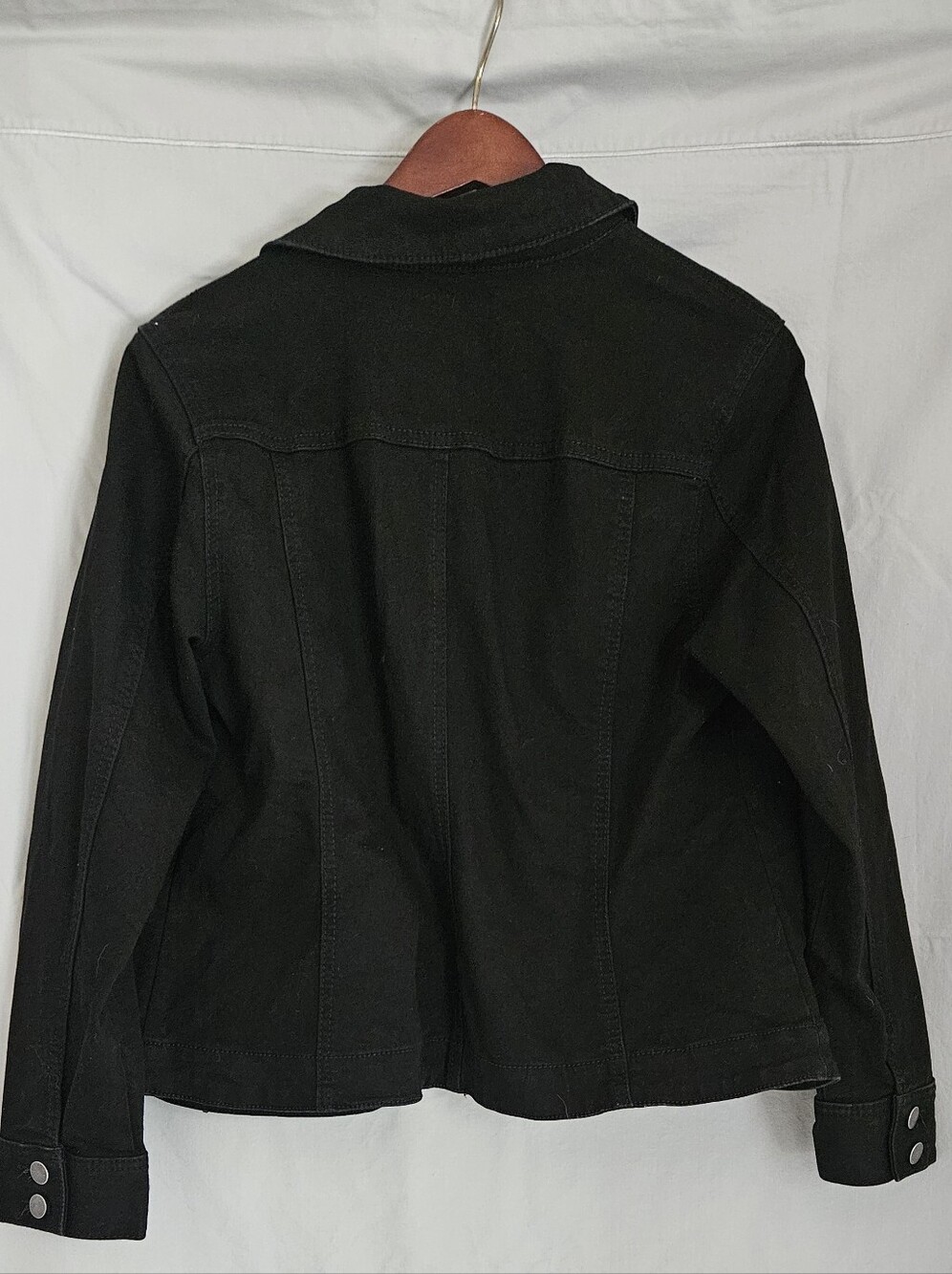 Charter Club Black Lightweight Denim Jacket - Picture 4 of 5